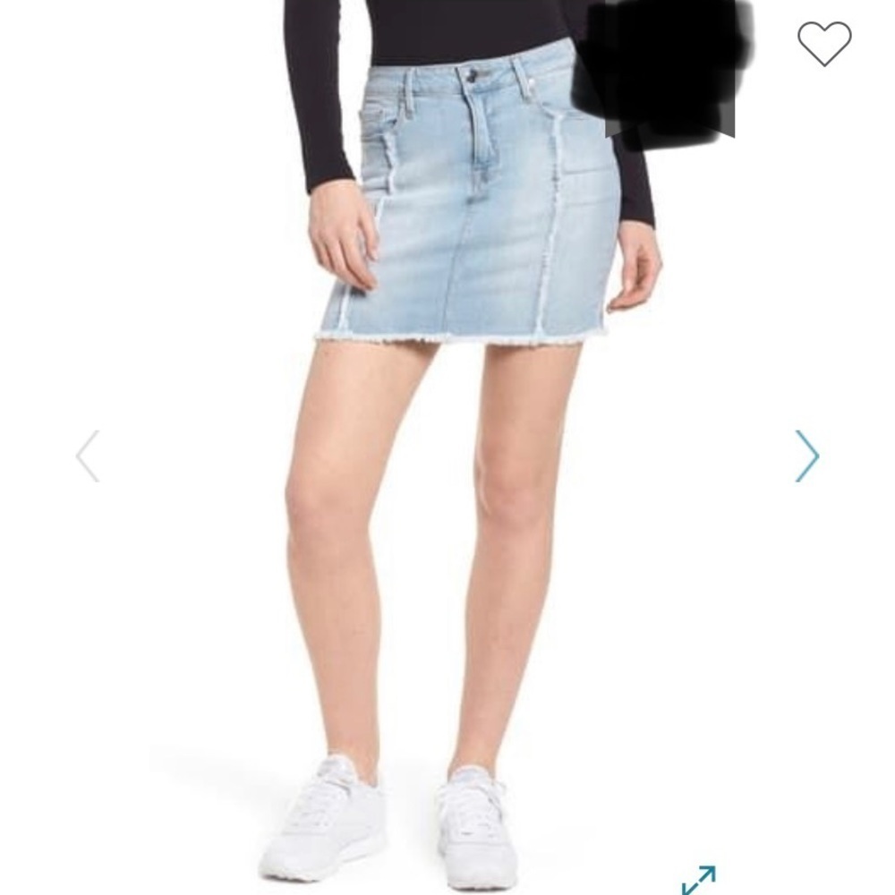 Good American Light Blue Mini Skirt